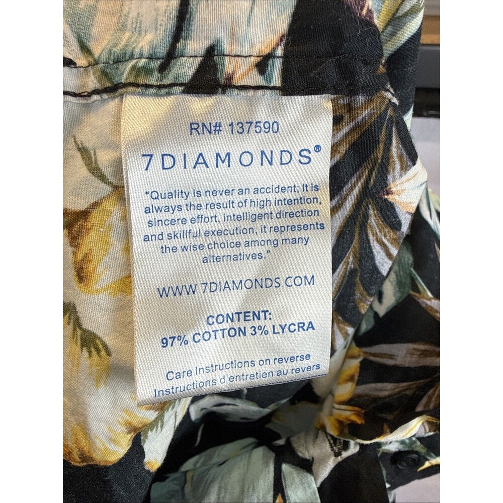 7Diamonds Harbor Lights Men's M Medium Hawaiian Shirt Stretch Cotton SMK-5201 - Picture 6 of 8